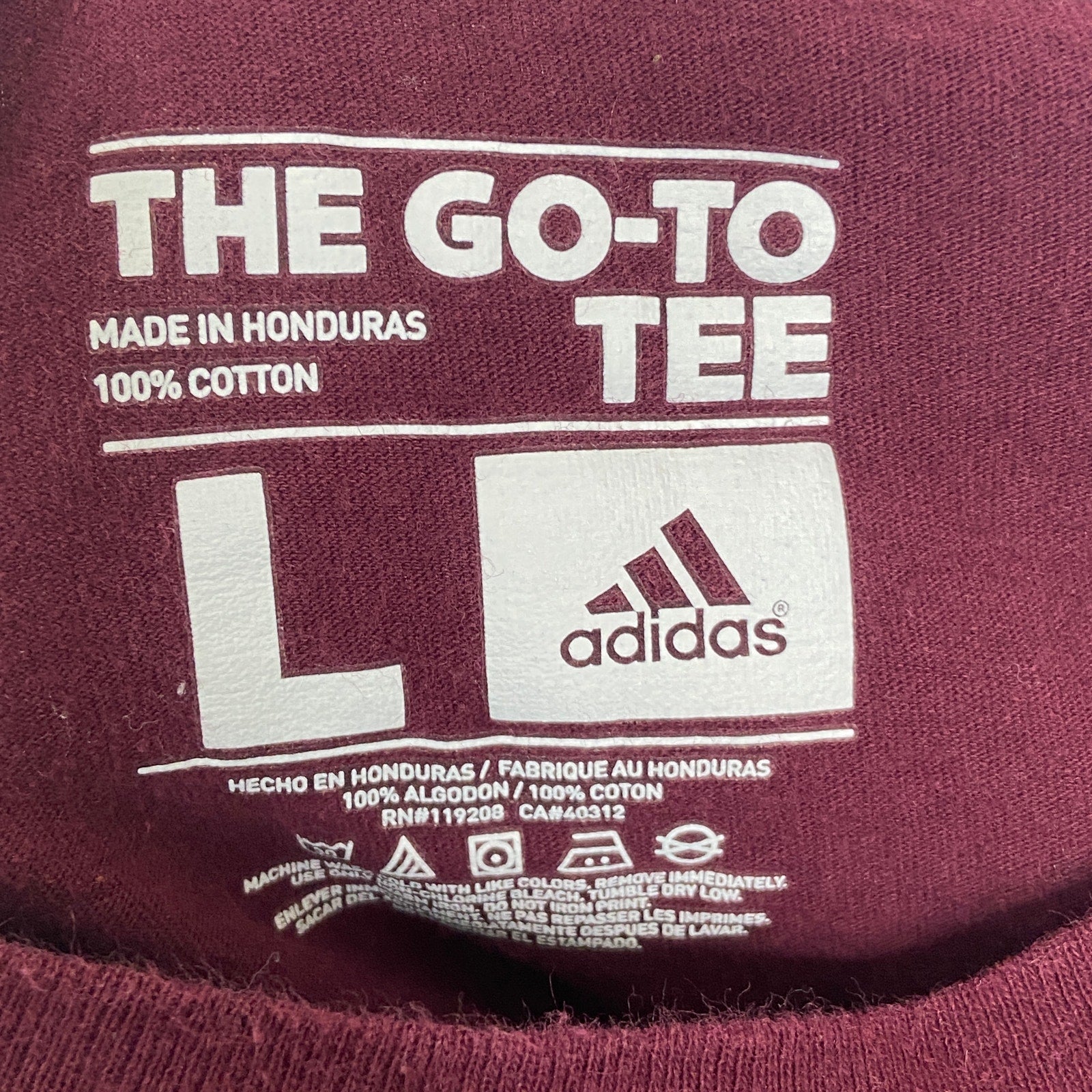 Adidas Central Michigan University Chippewas Short Sleeve T Shirt - Unisex Size Large