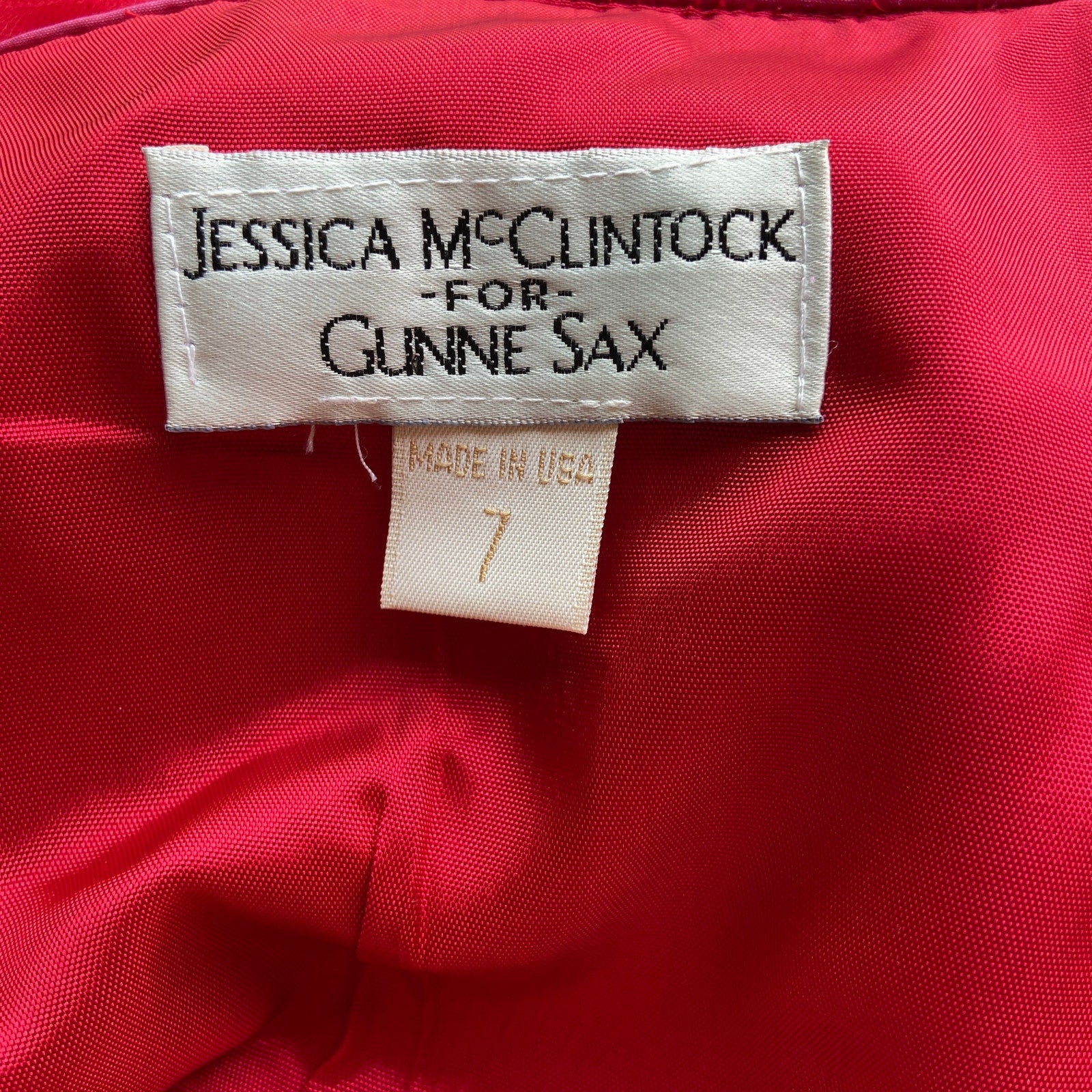 Vintage Jessica McClintock Gunne Sax Barbiecore Pink Satin Tulle Prom Dress - 7