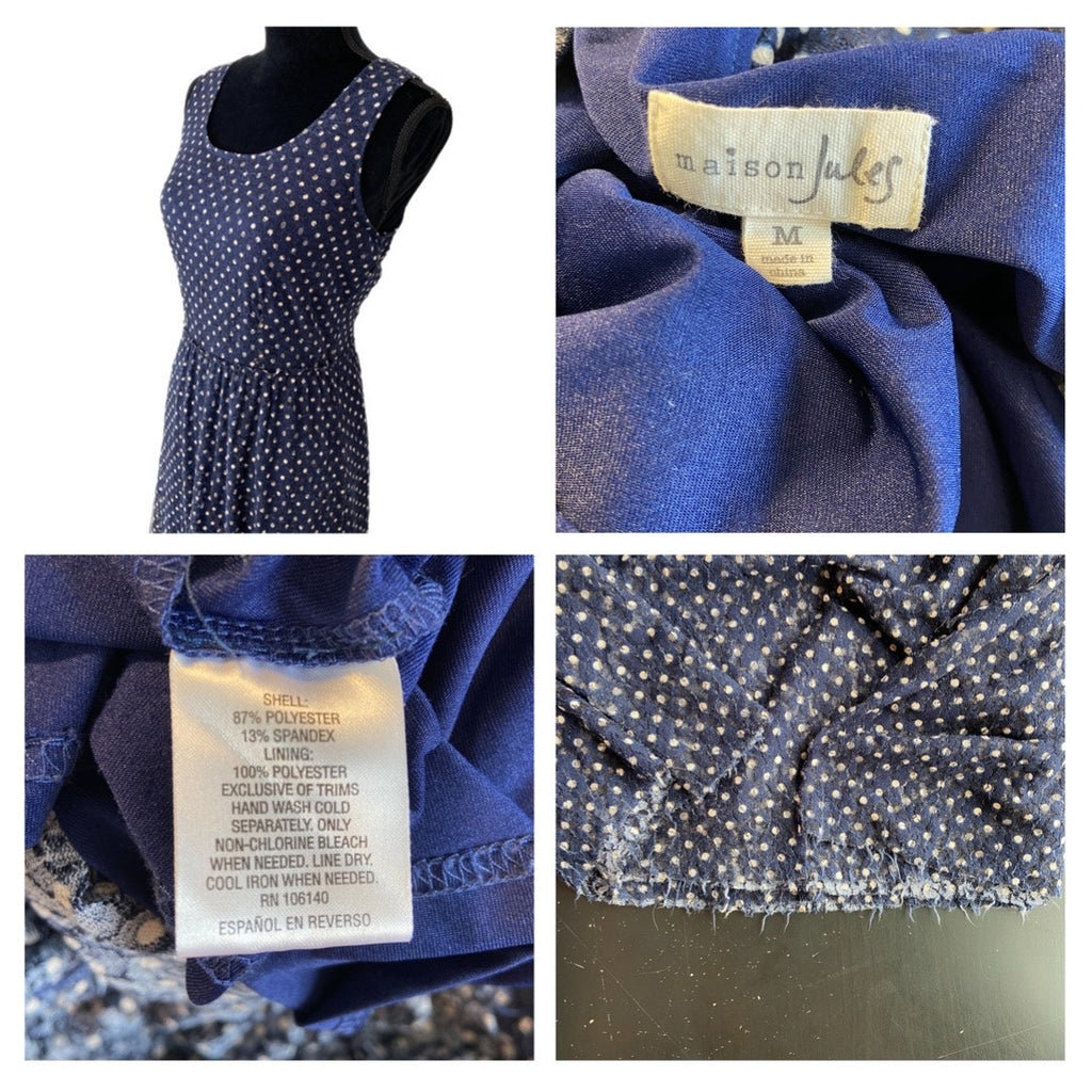 Maison Jules Blue Polka Dot Maxi Dress - Women's Size M