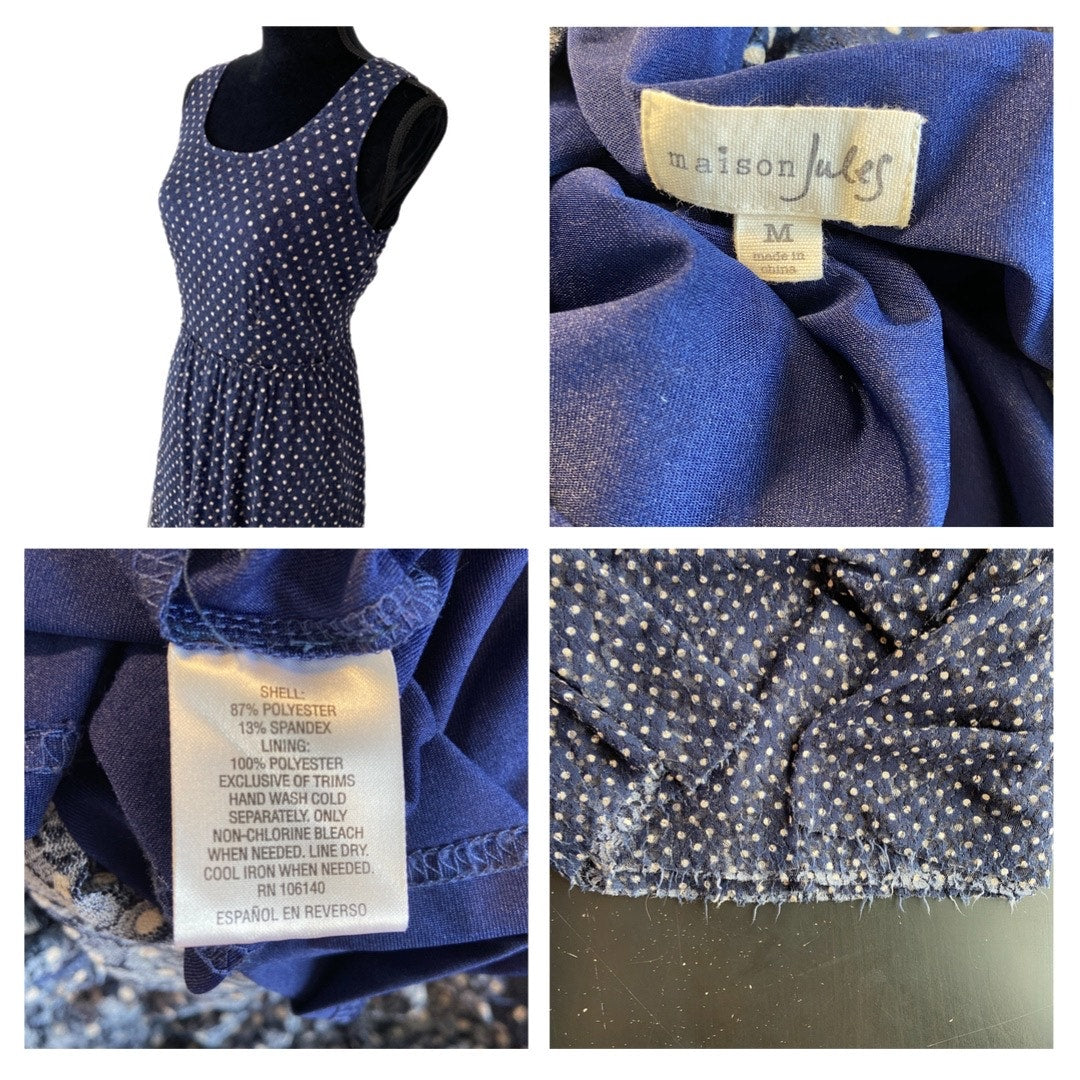 Maison Jules Blue Polka Dot Maxi Dress - Women's Size M
