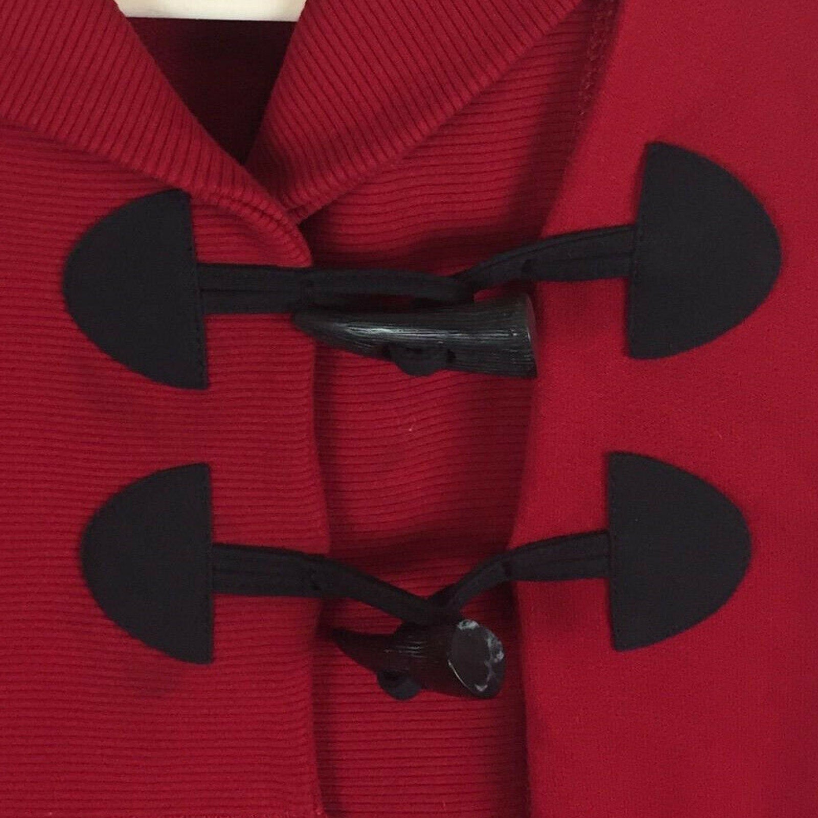Chaps Holiday Red Cardigan Duster Toggle Closures - Women's M