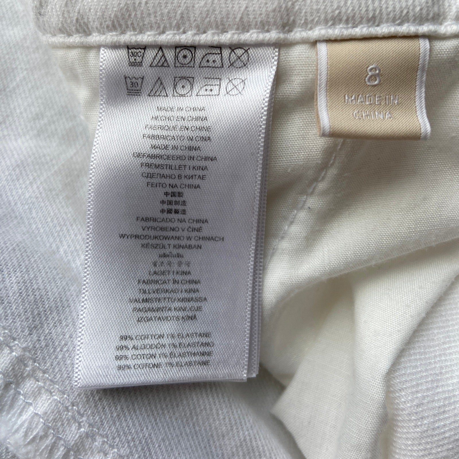 Michael Kors White Raw Hem Cropped Wide Leg Jeans - Women's Size 8