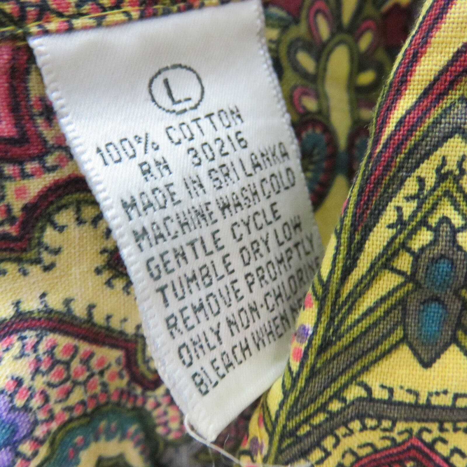 Vintage Paisley Button Up Long Sleeve Shirt - Women's L