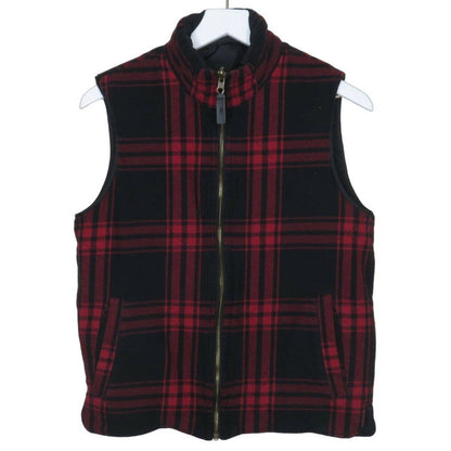 J. Crew Red Plaid Flannel Reversible Vest - Women's Small