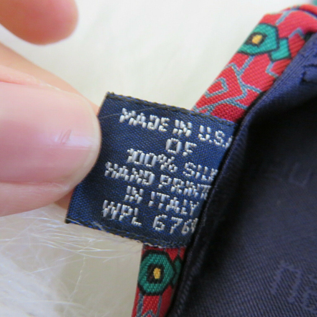 Vintage Nautica Holiday Red Green Silk Wreath Tie - Men's