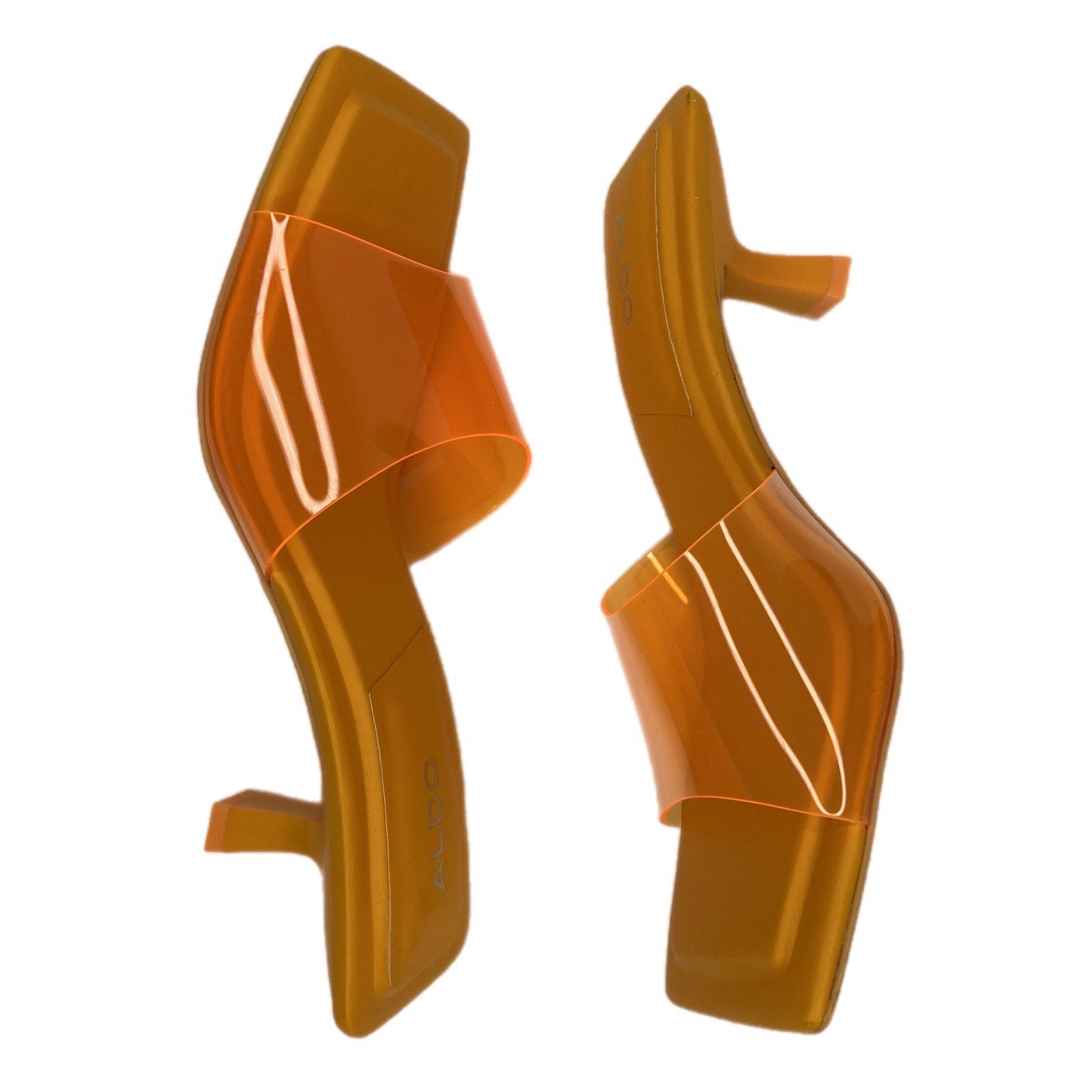 Aldo Y2K Inspired Orange Square Toe Kitten Heel Slip On Shoes - Women's Size7.5
