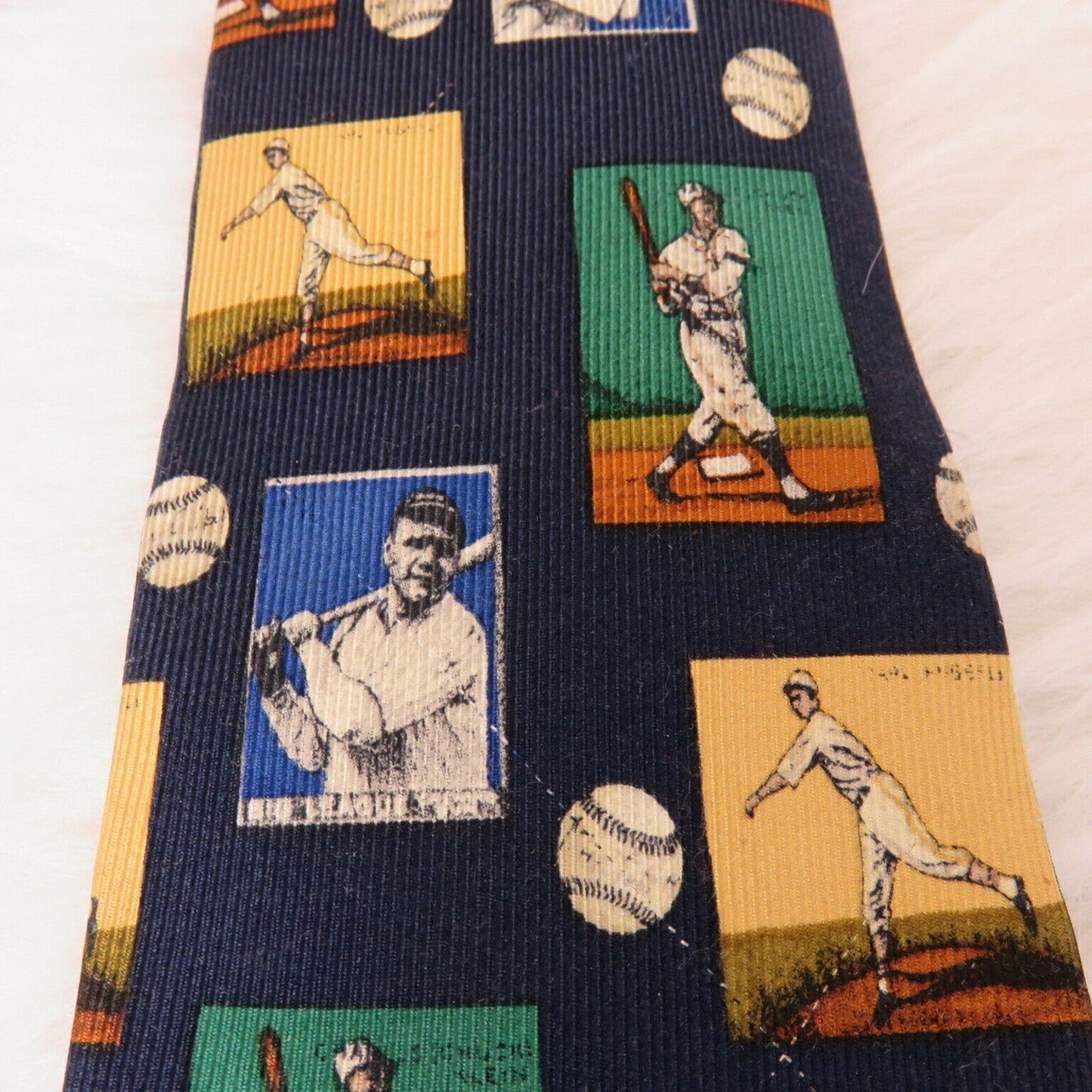 Vintage Nautica Silk Old Timey Baseball Tie Made in USA