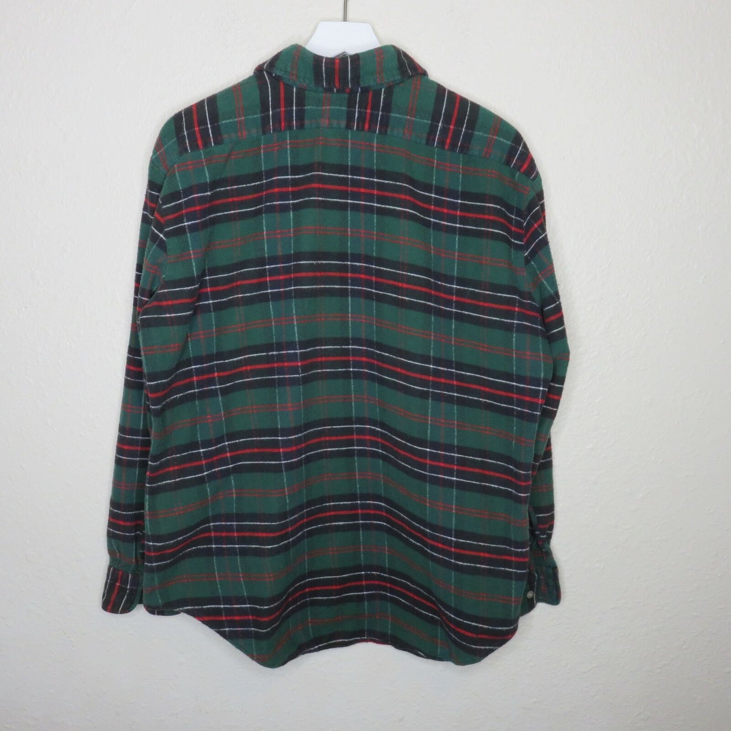 Vintage Green Plaid Cotton Flannel Shirt - Men's XL