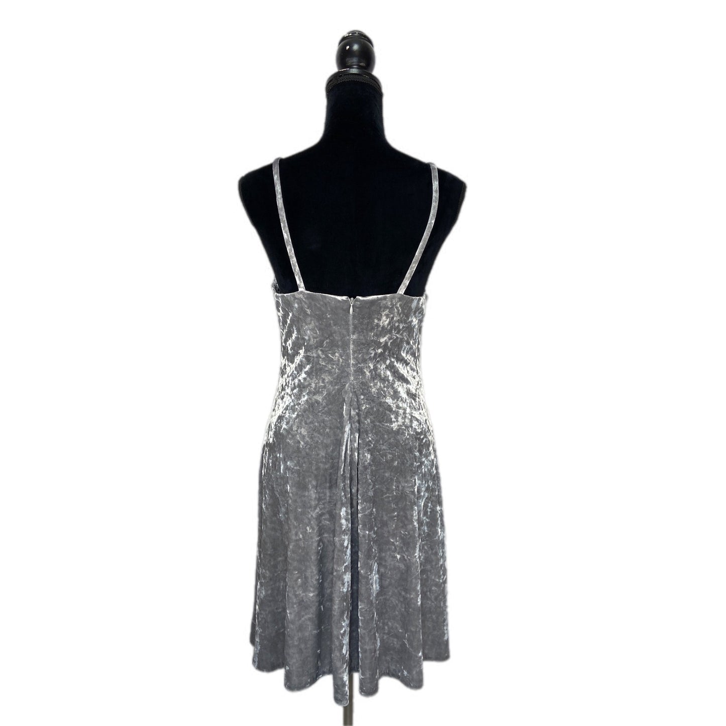 Calvin Klein Silver Crushed Velvet Short Slip Dress - Women's Size 6