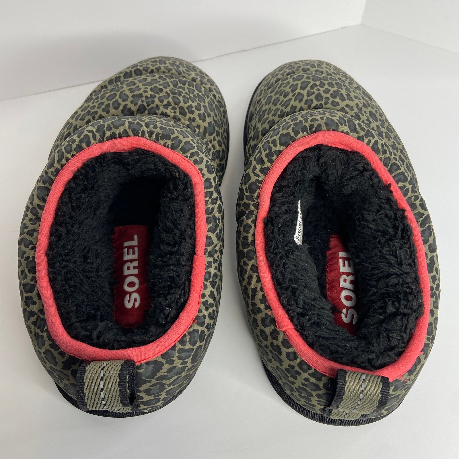 Sorel Go Nylon Faux Fur Bodega Run Sage Slippers - Women's Size 8