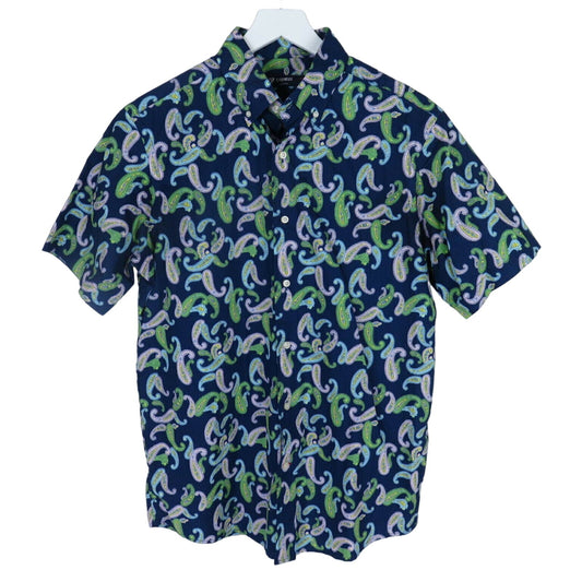 Cremieux Blue Paisley Short Sleeve Button Up Shirt - Men's M