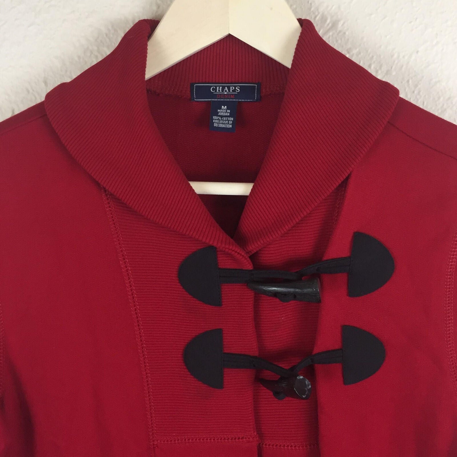 Chaps Holiday Red Cardigan Duster Toggle Closures - Women's M