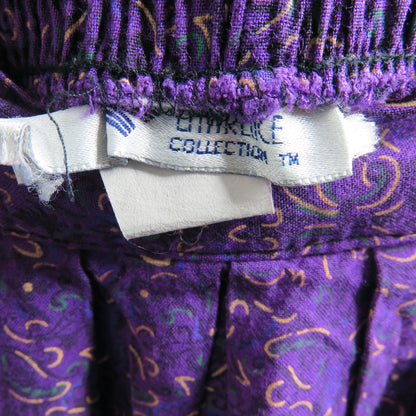 American Vintage Purple Patterned Loose Baggy Pants - Women's Large