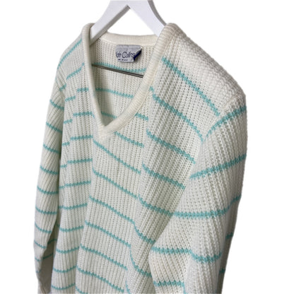 American Vintage Striped V Neck Sweater - Women's Size L