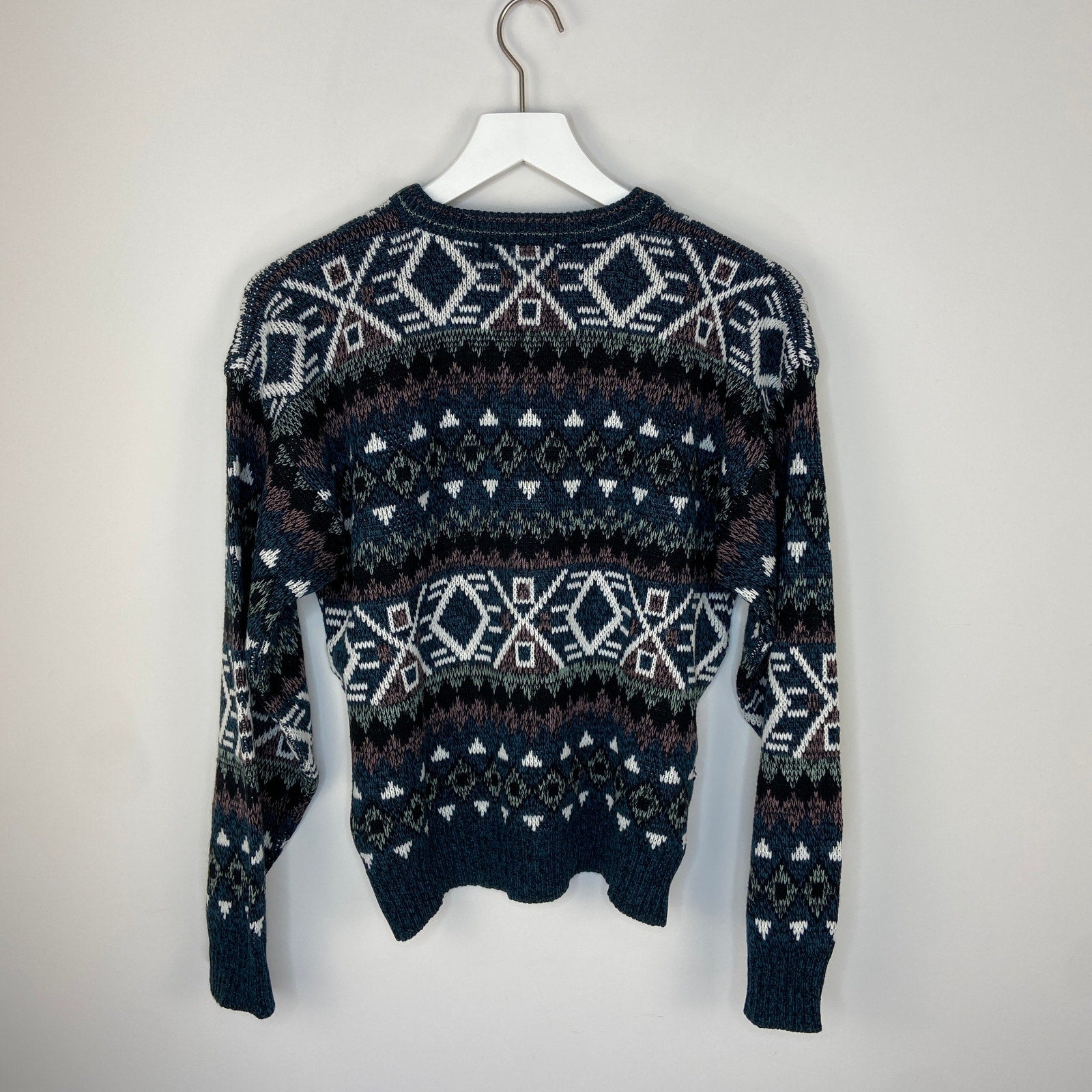 Vintage Grandpa Crewneck Multi Pattern Stripe Sweater - Men's Size M