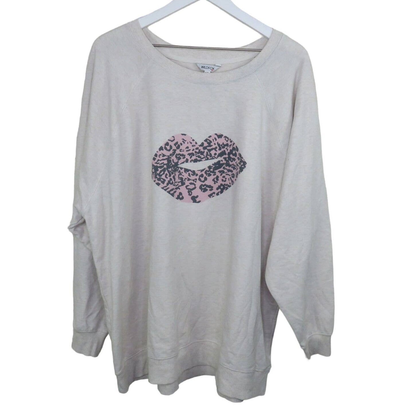 Wildfox Leopard Lips Soft Cozy Jumper - Women's XXL