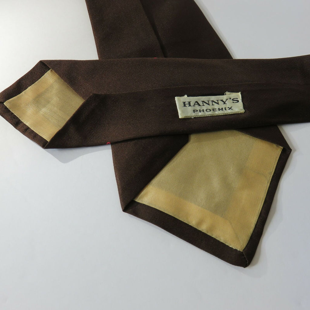 Vintage Retro Brown Patterned Men's Tie