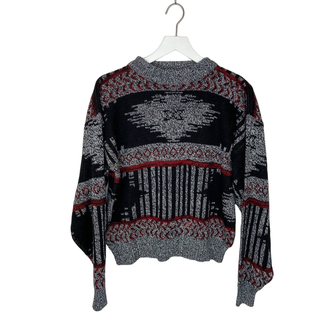 Vintage Fashion Police Patterned Grandpa Sweater - Men's Size L