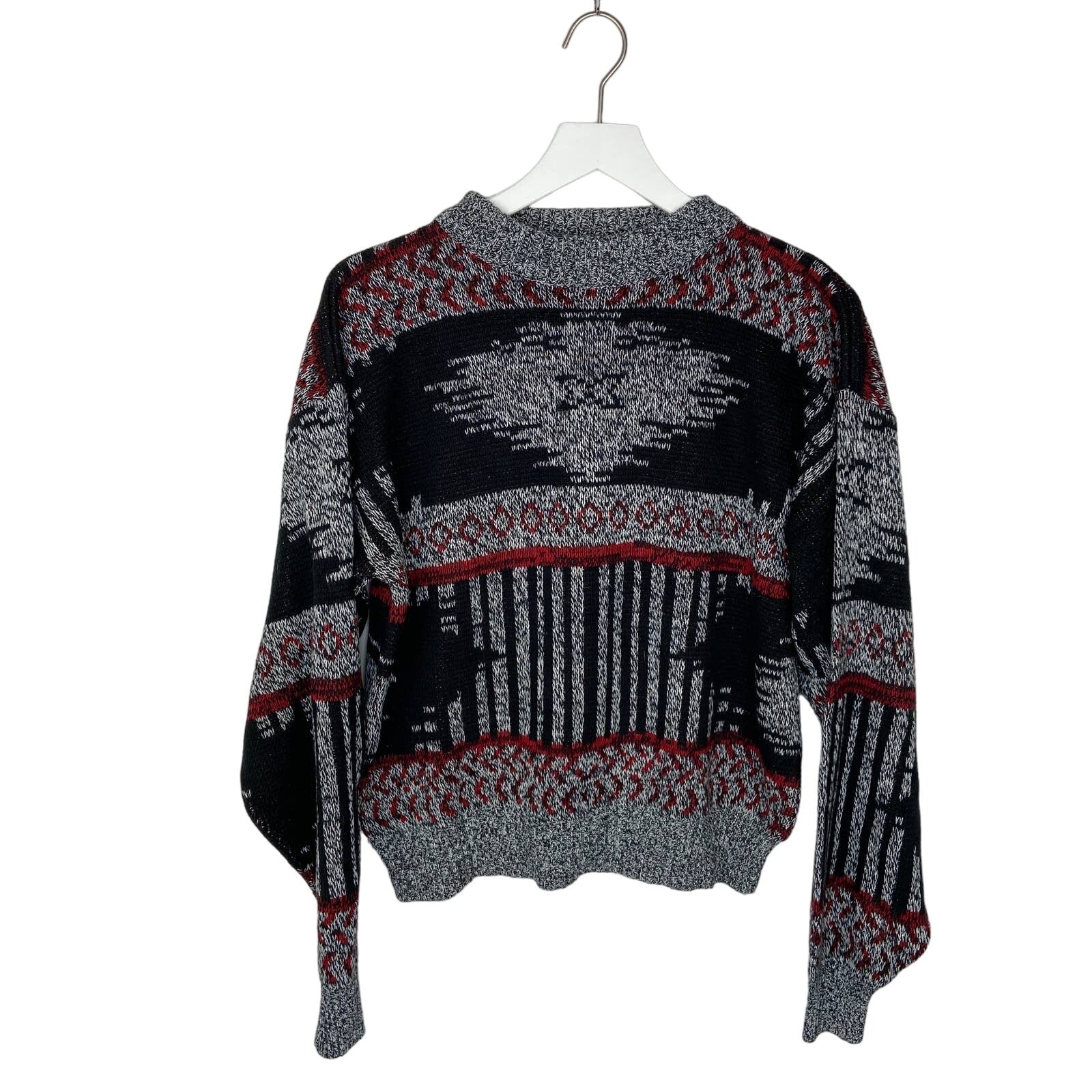 Vintage Fashion Police Patterned Grandpa Sweater - Men's Size L