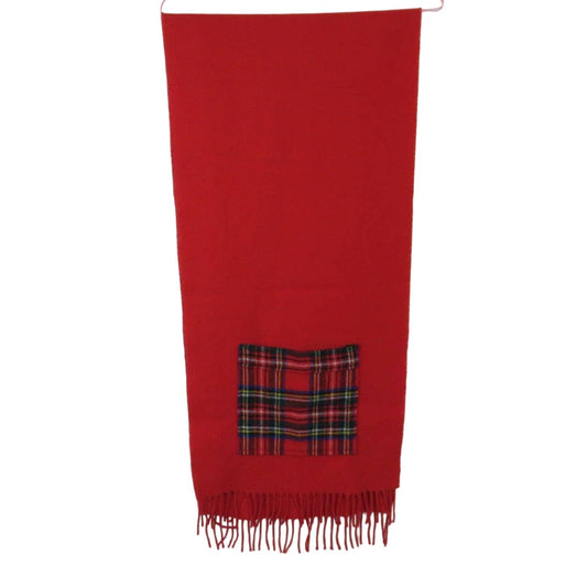 Vintage Red Orvis Scarf With Plaid Pockets