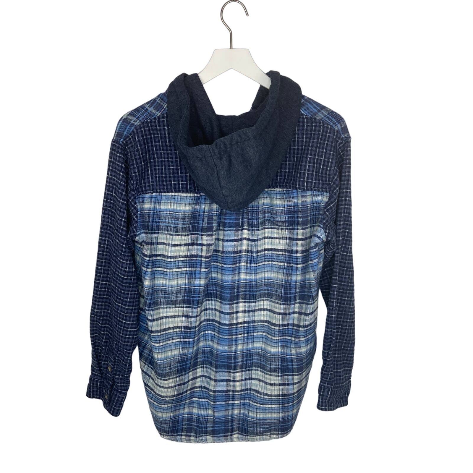 American Eagle Floral Plaid Hooded Button Up Shirt - Women's Size S