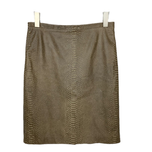 BCBGMAXAZRIA Leather Snakeskin Print A Line Skirt - Women's Size 6