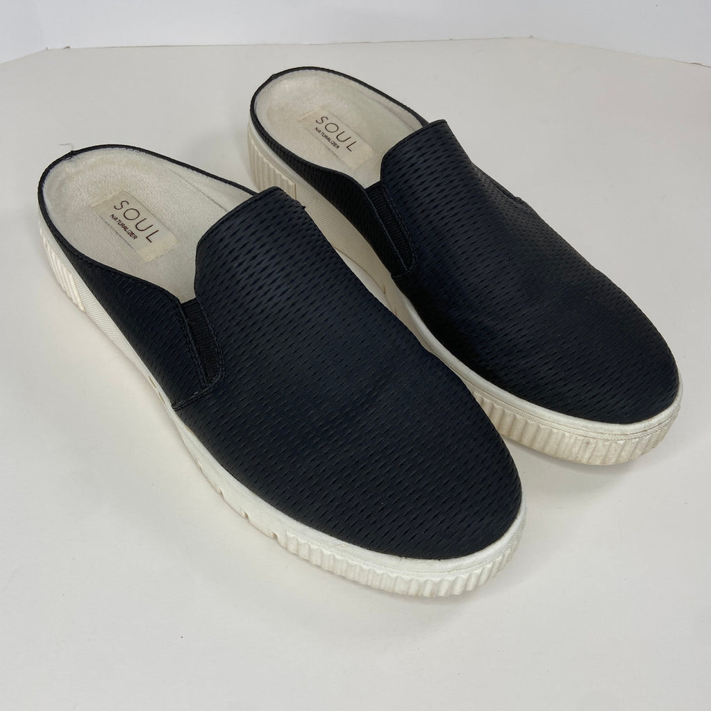 Naturalizer Soul Truly Black Faux Leather Slip On Sneakers - Women's Size 10