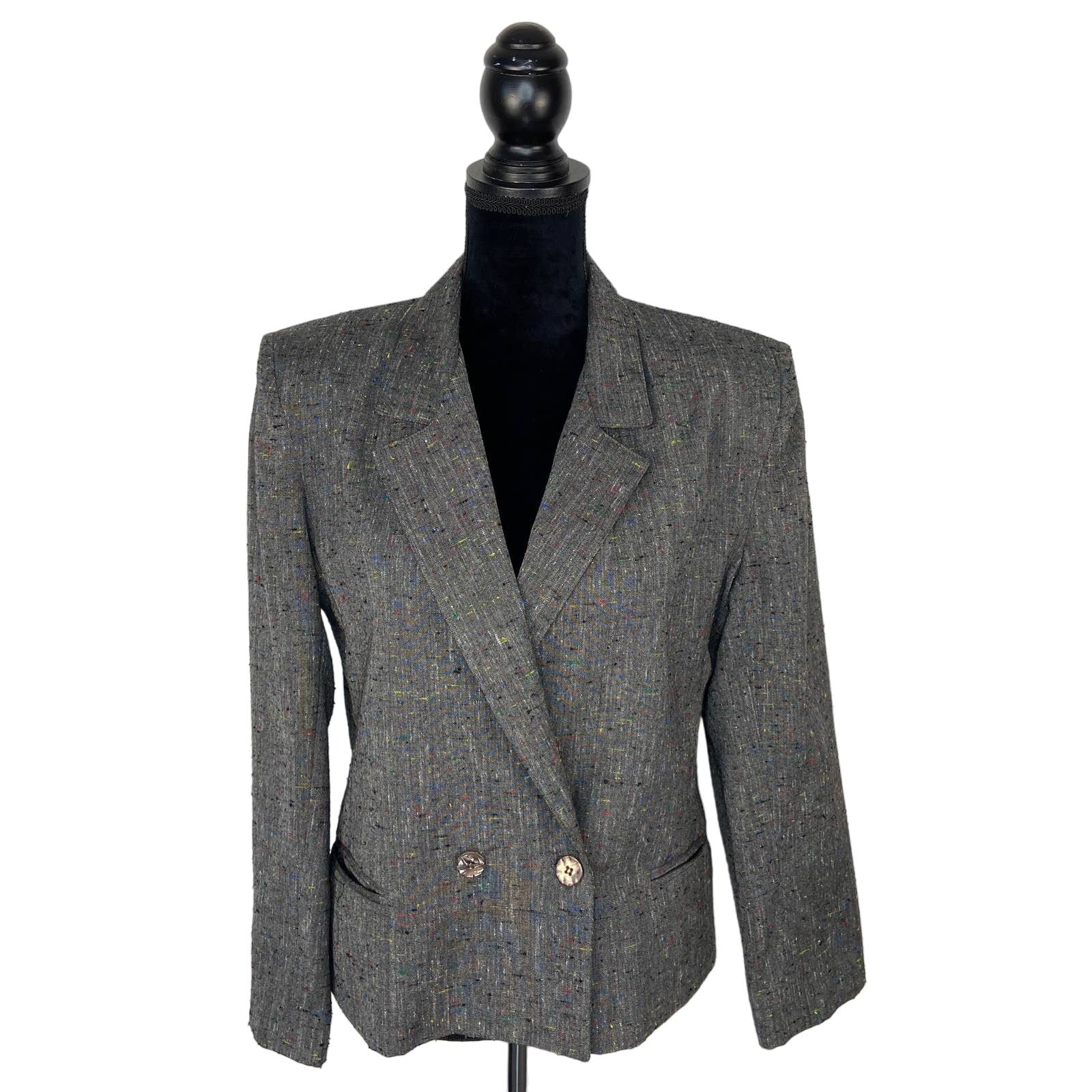 Vintage Crop Confetti Print Blazer Made in USA - Women's Size 7/8