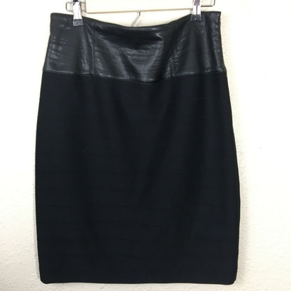 Joseph Ribkoff Faux Leather Trim Ribbed Skirt - Women's 12