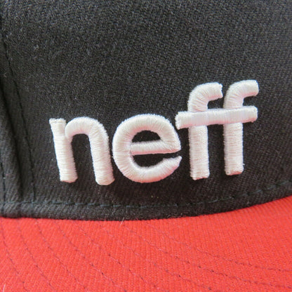 Neff Spellout Logo Black + Red Snapback Hat