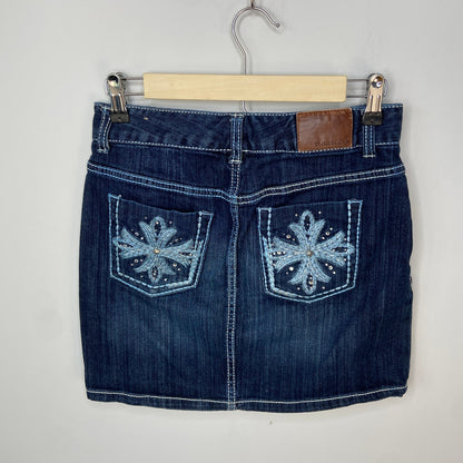 Y2K Short Denim Jewel Pocket Skirt - Women's Size 1/2