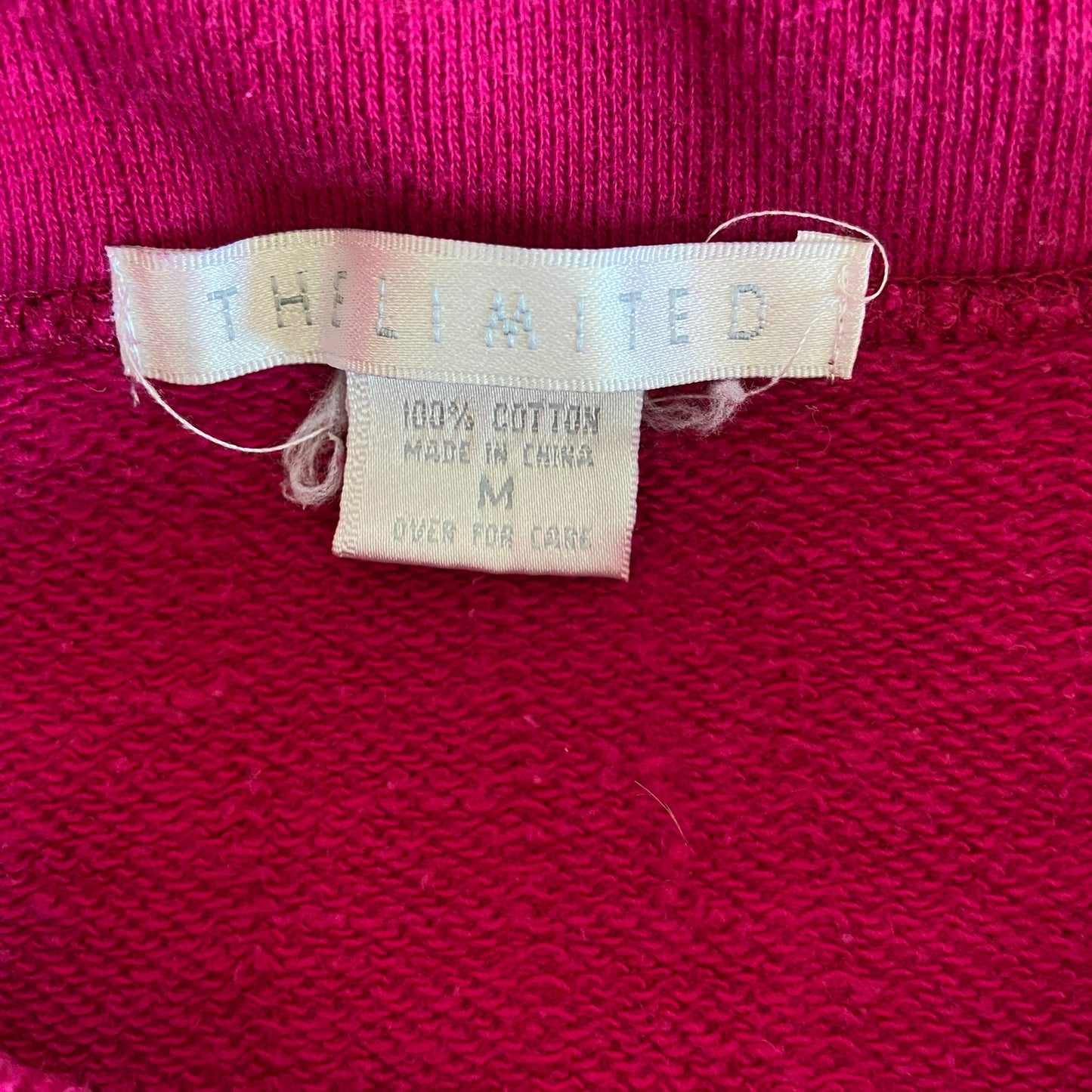 Vintage Y2K Magenta Henley Sweatshirt Pullover - Women's Size M