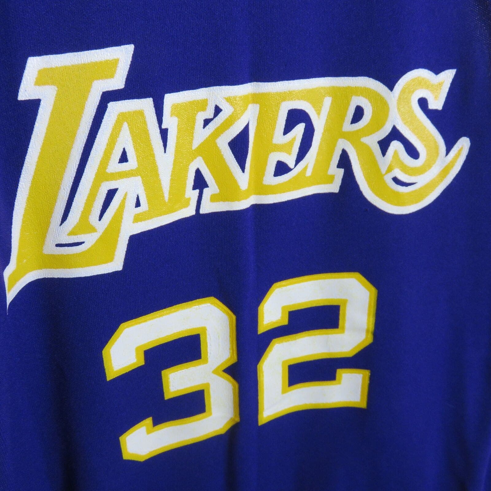 Vintage Sand Knit Magic Johnson #32 Lakers Jersey - Men's L