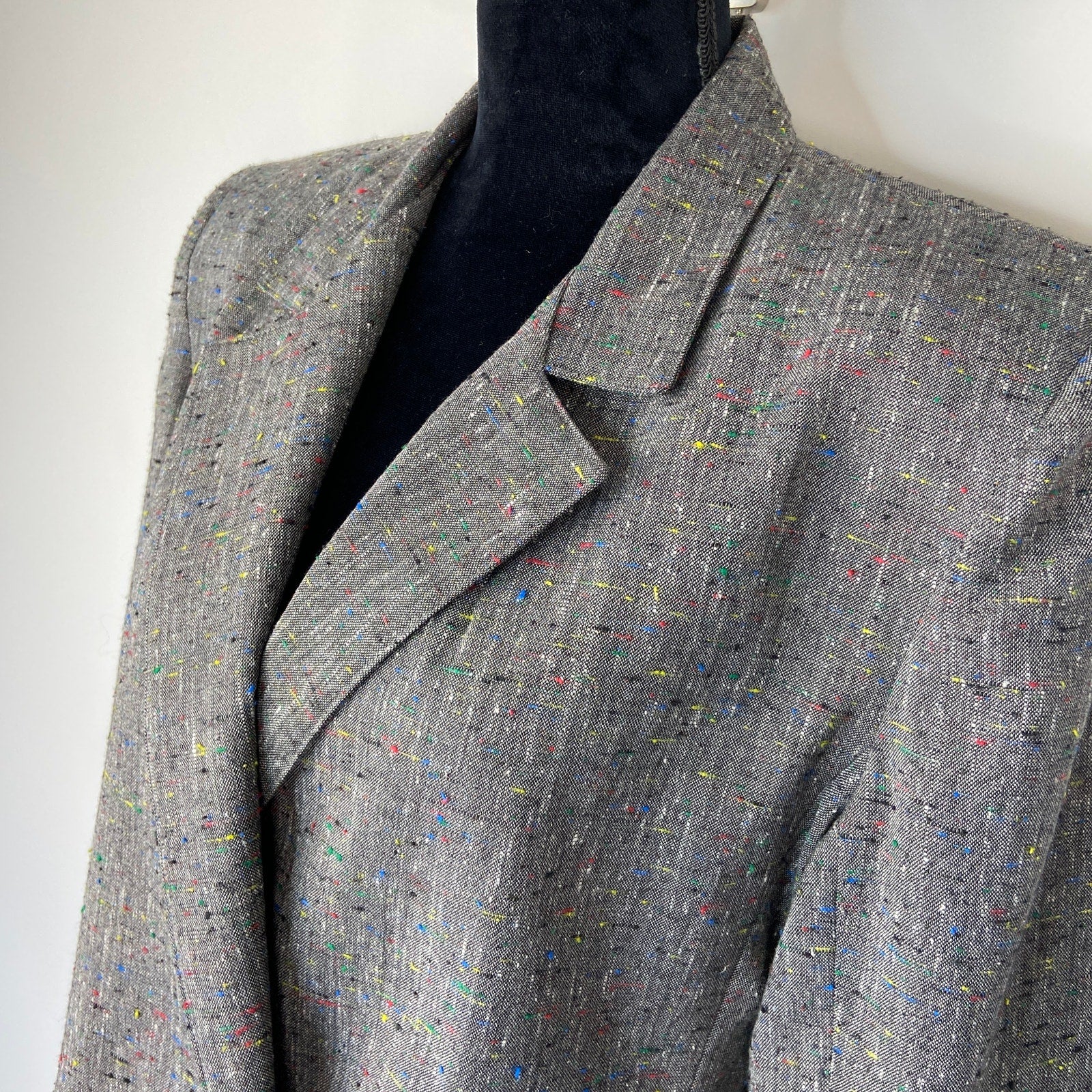 Vintage Crop Confetti Print Blazer Made in USA - Women's Size 7/8