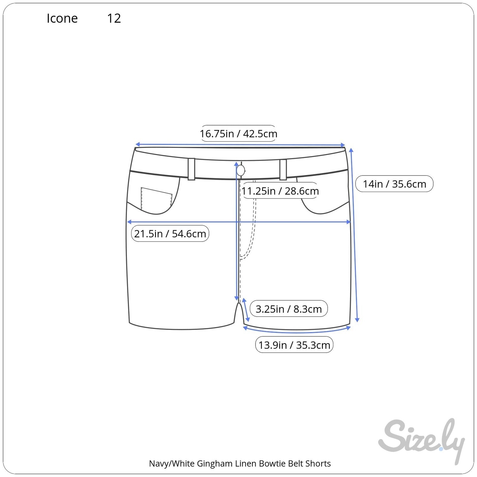 Navy Gingham Linen Shorts - Women's Size 12