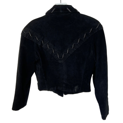 American Vintage Genuine Pig Split Black Suede Bolero Jacket - Women's Size L