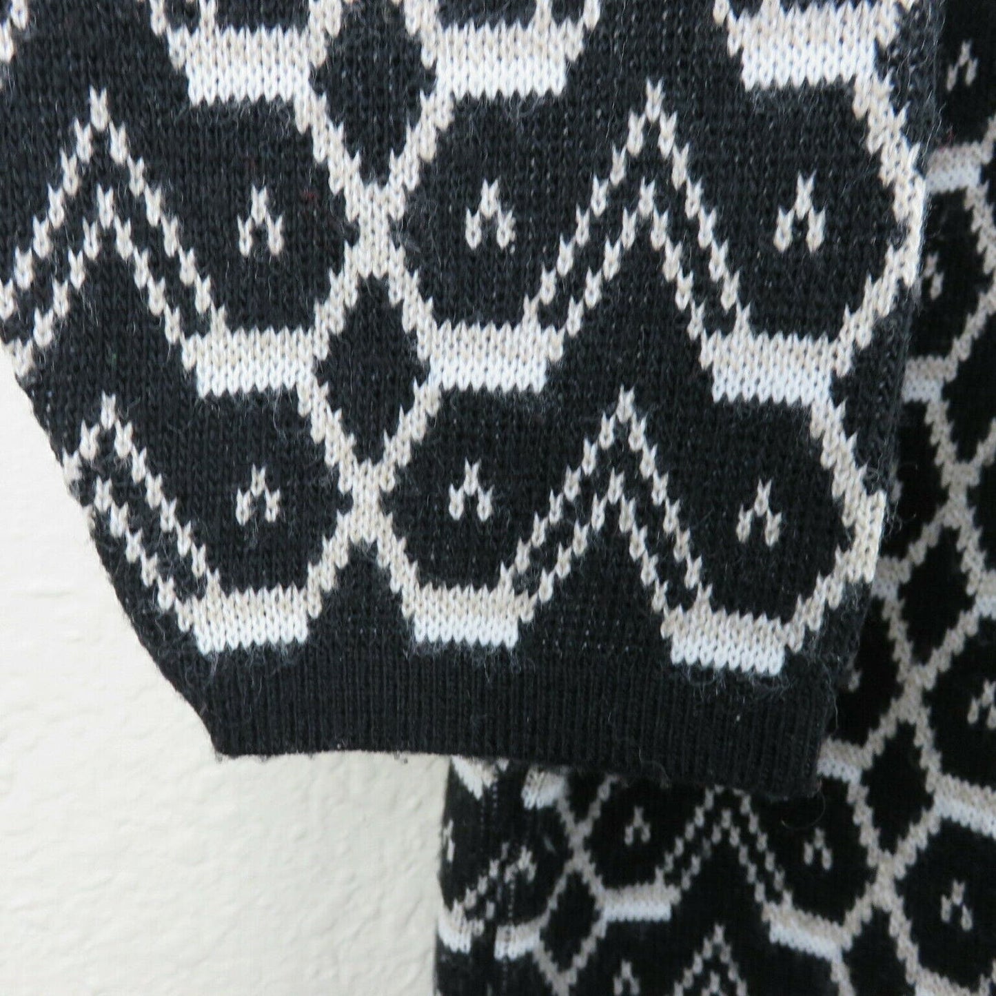 Y2K Oversized Geometric Pattern Mock Neck Sweater - Women's Size Large