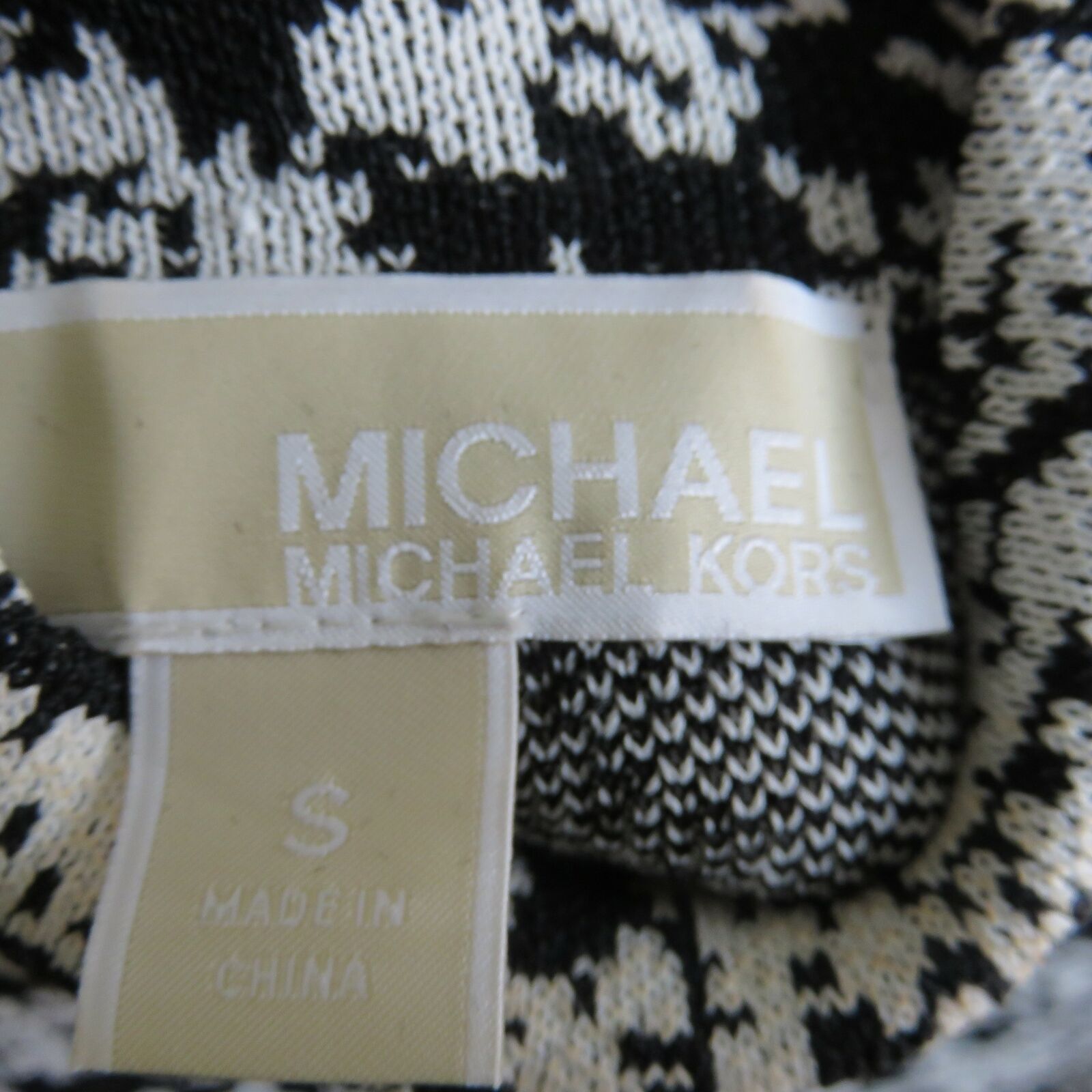 Michael Kors Bodycon Black and White Pattern Dress - Women's Small