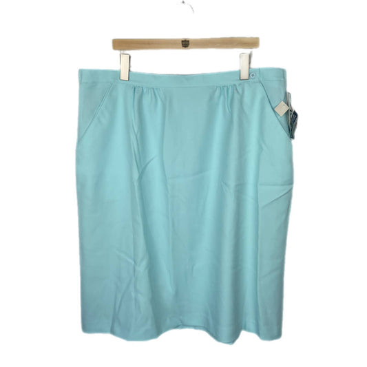 Vintage Aqua A Line Below The Knee Polyester Skirt - Women's Size 24W