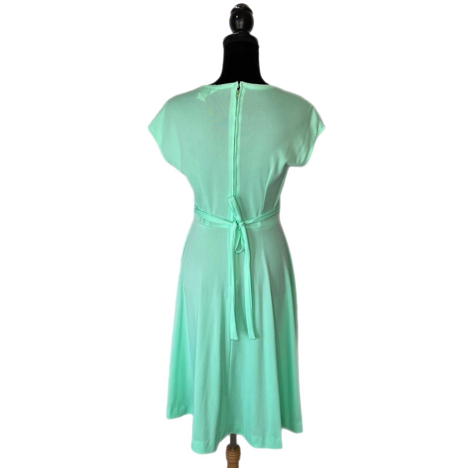 Vintage 60's Mint Green Dress - Women's Size 13