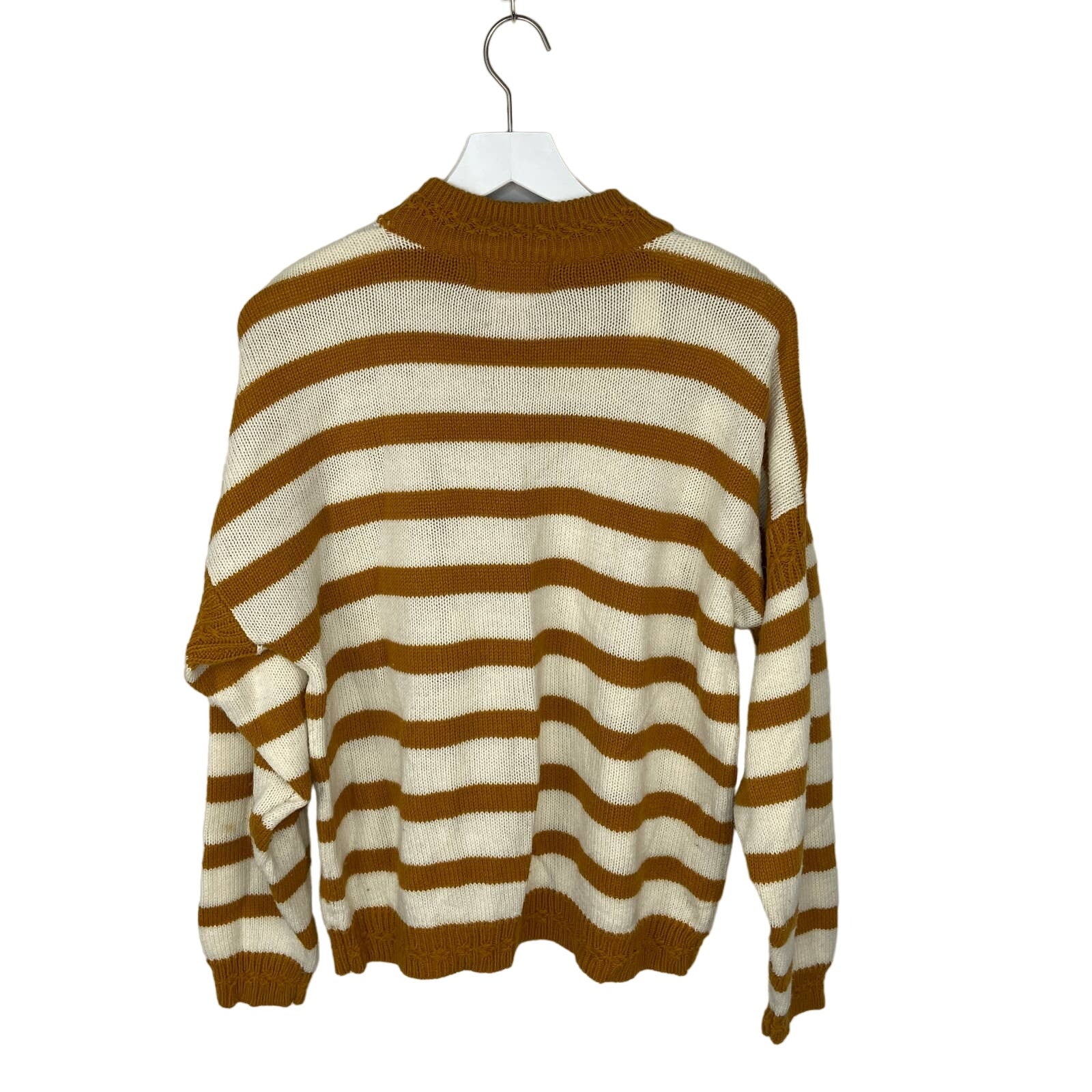 Vintage Striped Chest Pocket Crew Neck Sweater - Women's Size L