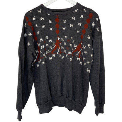 American Vintage Ski Snowflakes Crewneck Sweatshirt - Adult Size XL