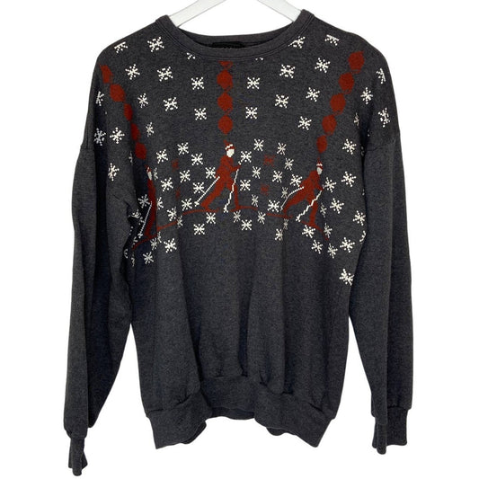 American Vintage Ski Snowflakes Crewneck Sweatshirt - Adult Size XL