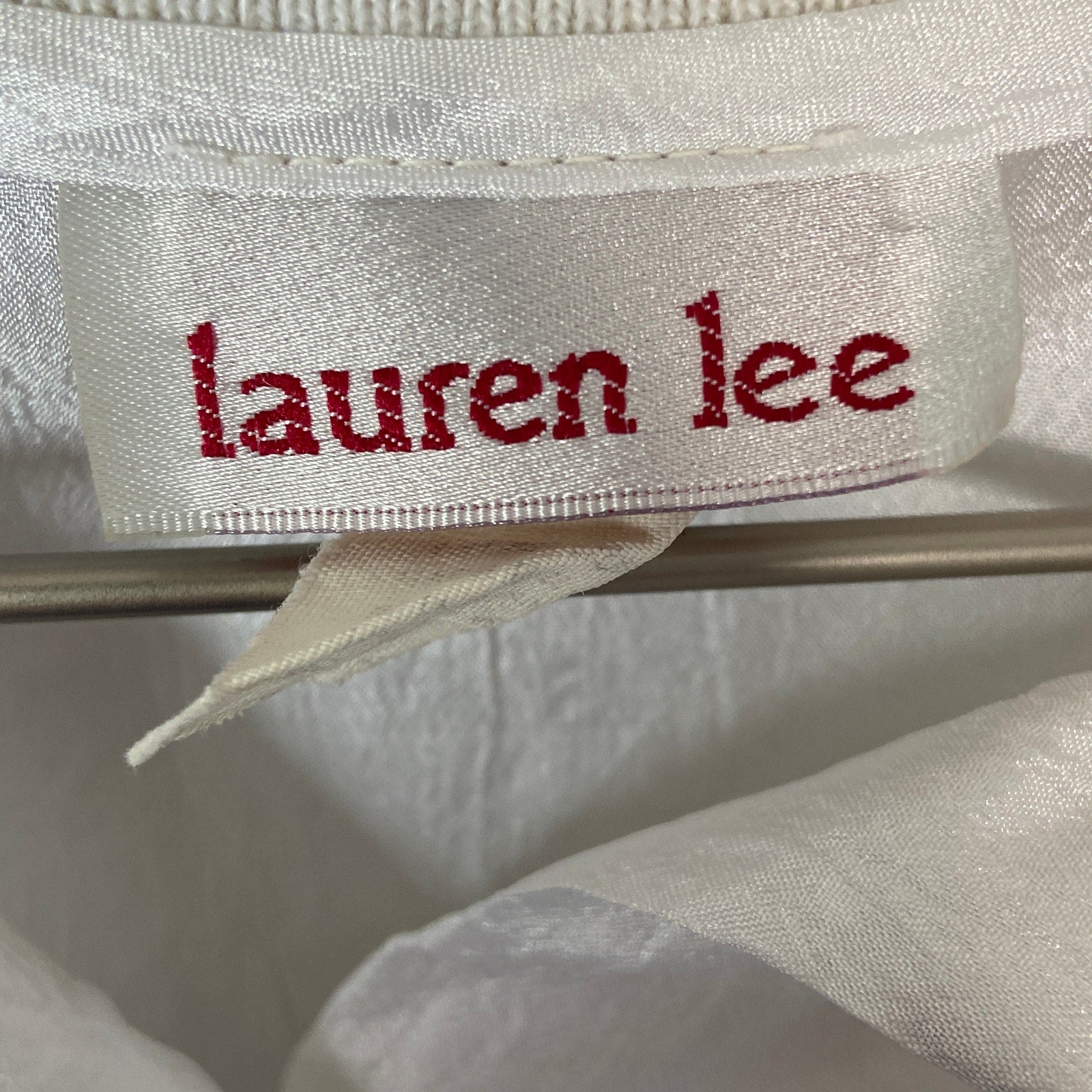 American Vintage Lauren Lee Shiny White Button Gathered Hem Shirt - Women's 8