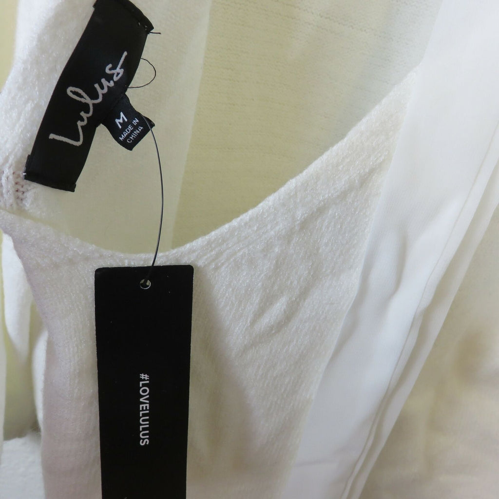 Lulus Open Back Cream Super Soft Crop Sweater NWT - Women's Medium