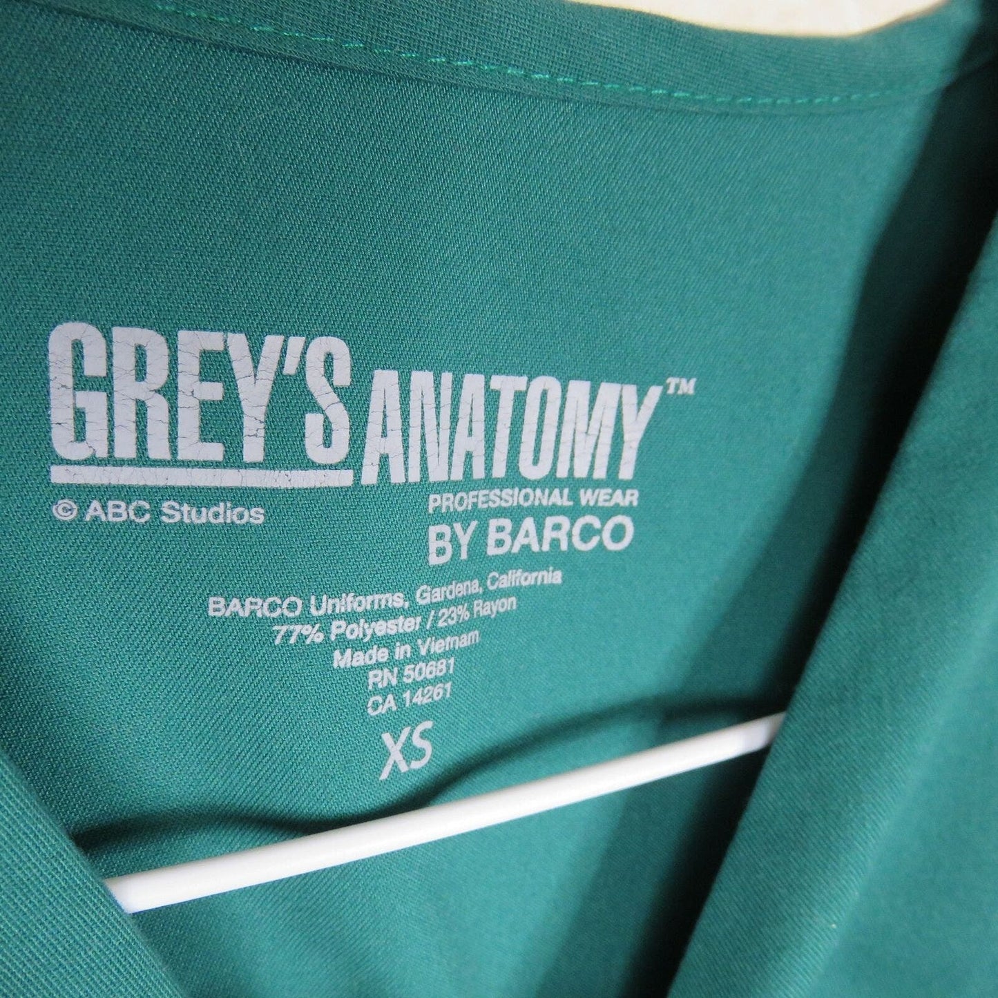 Grey's Anatomy Green Mock Wrap Scrub Top - Women's XS