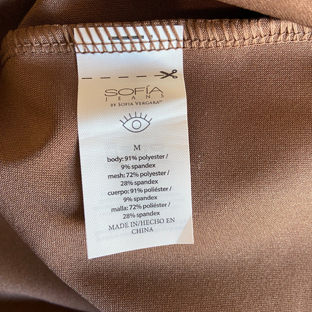 Faux Leather Chocolate Brown Dress Mob Wife Chic - Women's Size M