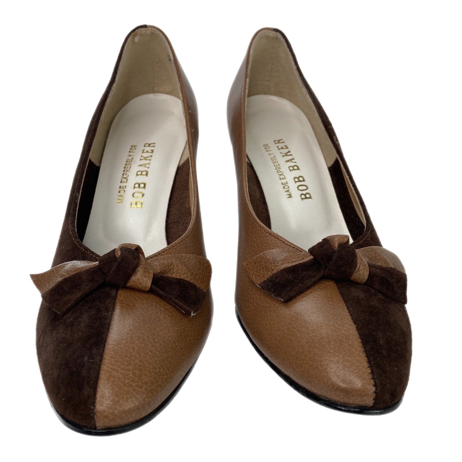 Vintage Bob Baker Leather Suede Two Tone Pumps - Women's Size 8