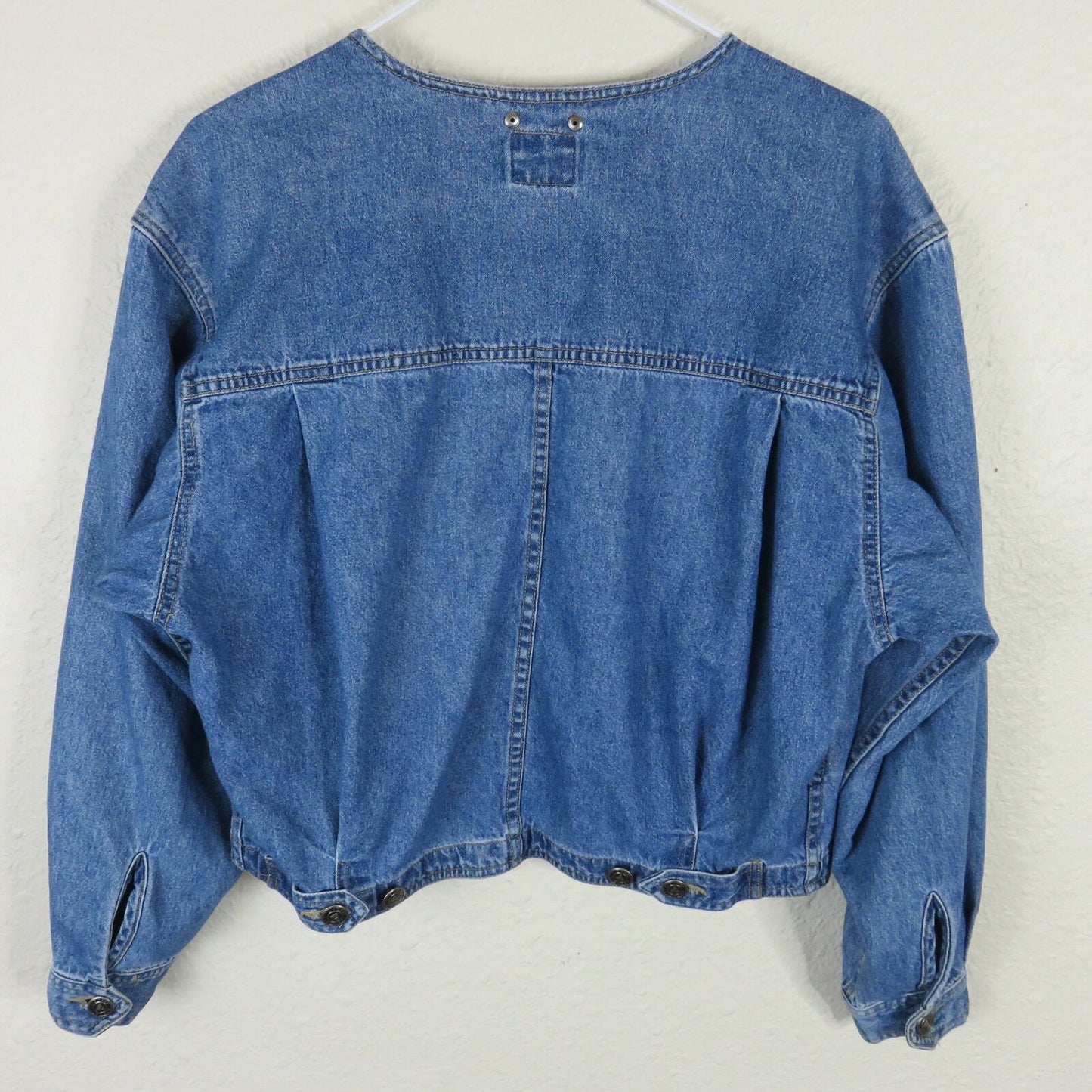 Vintage Cropped Jean Jacket Embroidered Detail - Women's Medium