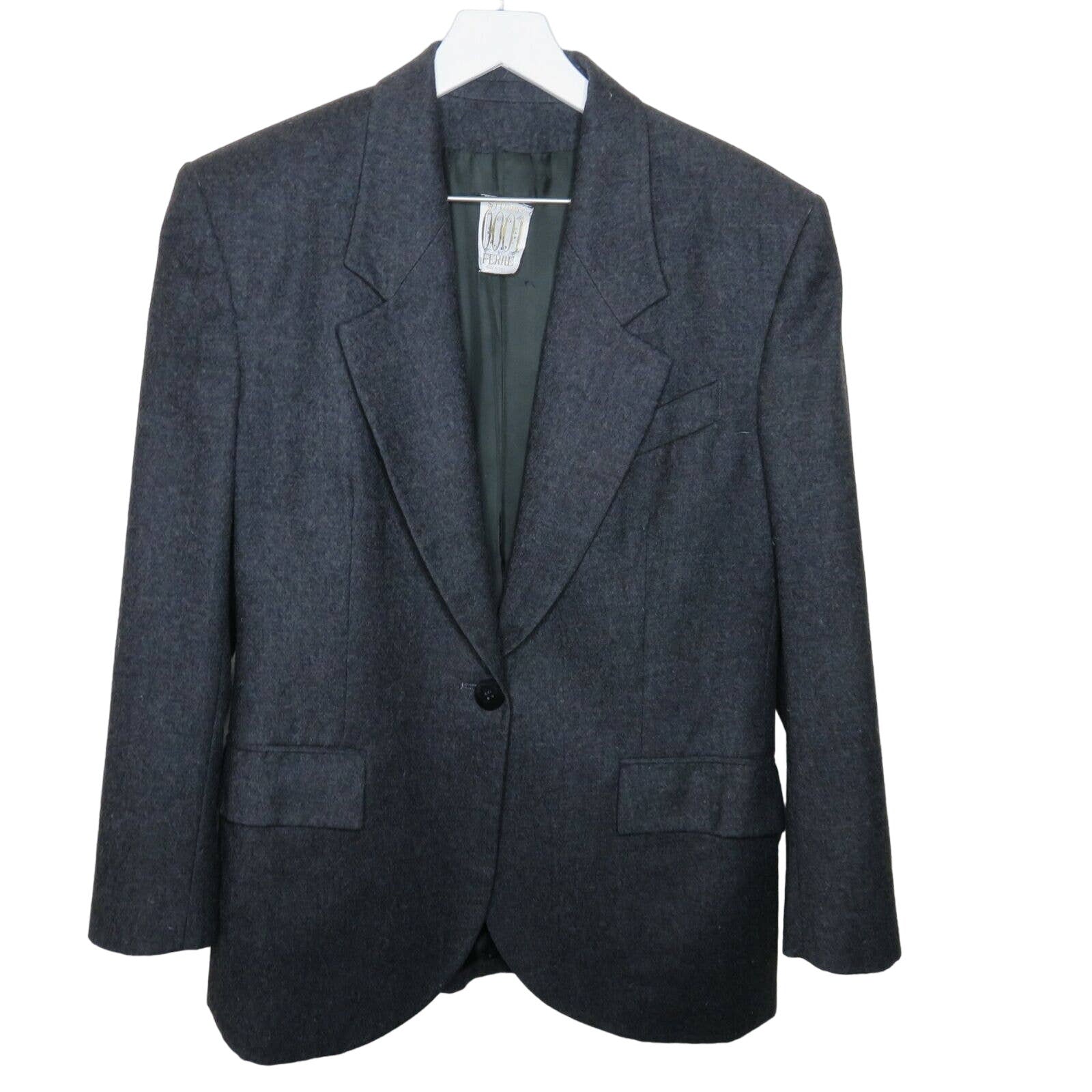Vintage Dark Gray Italian Made Blazer - Women's Size 10